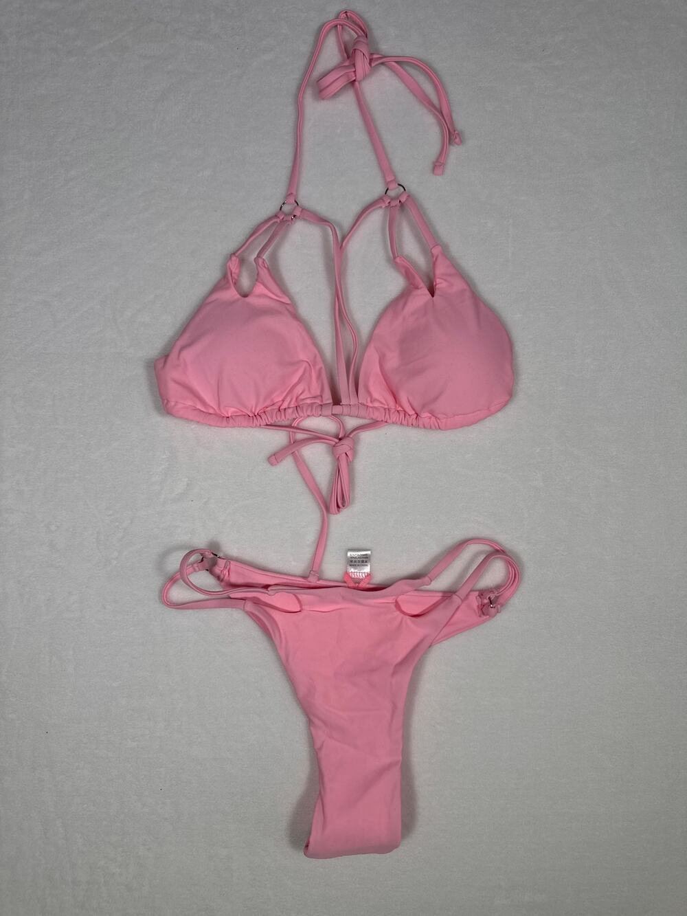 NWOT Pink String Bikini with Triangle Top Size Small